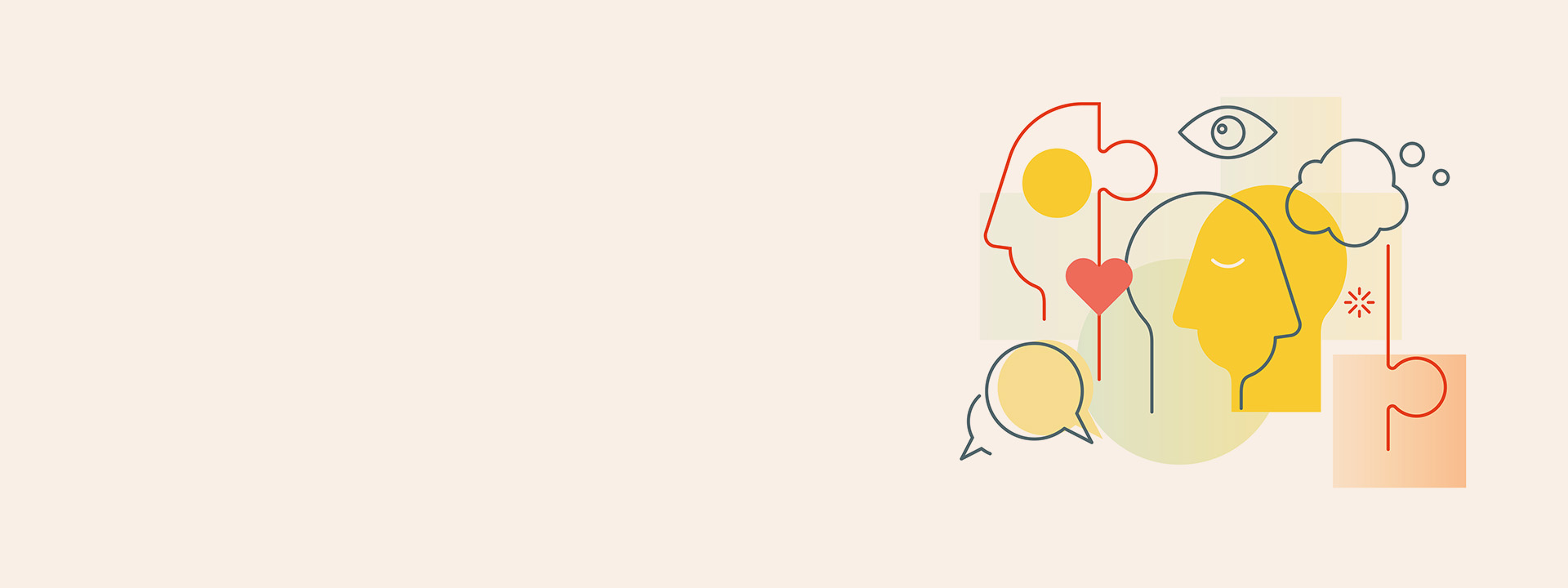 Mental Health in the Workplace Virtual Conference Abstract illustrated images of heads and thoughts