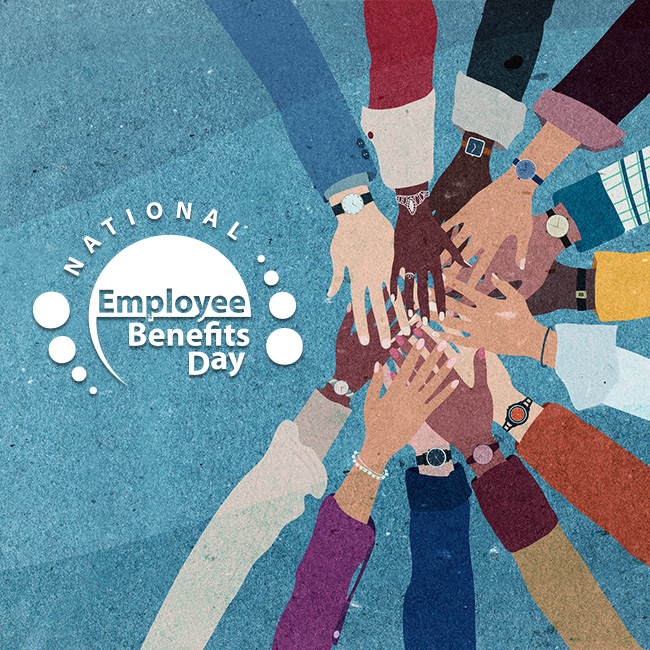 Illustrated overhead view of hands stacked on each other